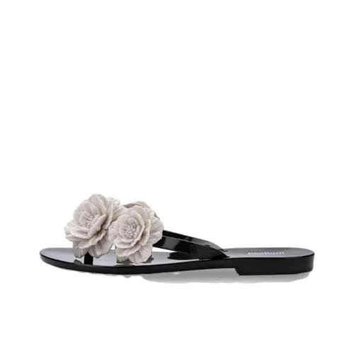 Melissa Abrasion Resistant Шлепанцы Женские Черный Бежевый