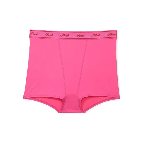 Victoria's Secret Розовый логотип Высокая талия Бойшорт Панталоны P Нижнее белье Женское 1 упаковка Розовый