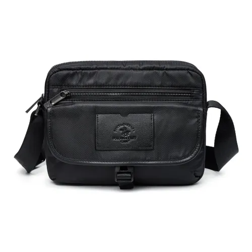 SANTA BARBARA POLO RACQUET CLUB Ткань с коровьей кожей сумка через плечо стандартная мужская черная