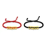 Браслет с шнурком "Пять монет императоров", 1 пара, красный + черный