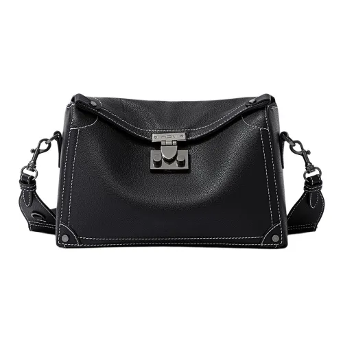 FION Сумка через плечо из коровьей кожи стандартная мужская классическая черная