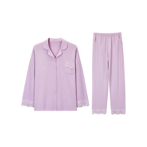 DAERLI Пижамный комплект женский красно-бурый