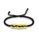 Браслет с шнурком "Пять монет императоров", черный