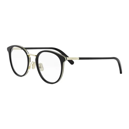 DIOR Металлические ацетатные круглые оправы для очков Унисекс Черный