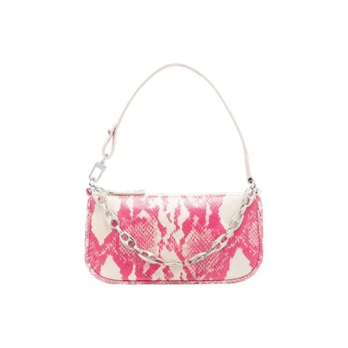 By Far Mini Rachel Sheepskin Сумка через плечо Цепь Сумка-багет Сумка Mini Женская Розовая