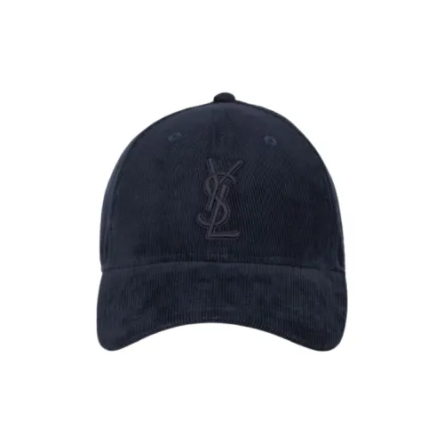 SAINT LAURENT Вельветовые кепки унисекс морской синий