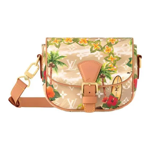 LOUIS VUITTON Montsouris Messenger Покрытый холст с кожаными вставками Сумка через плечо Маленькая Женская Коричневая