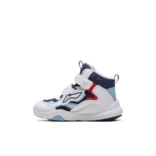 LINING YOUNG Высокий Топ Детские Скейтбординги Стандартный Белый Темно-Синий Аврора Синий Детский