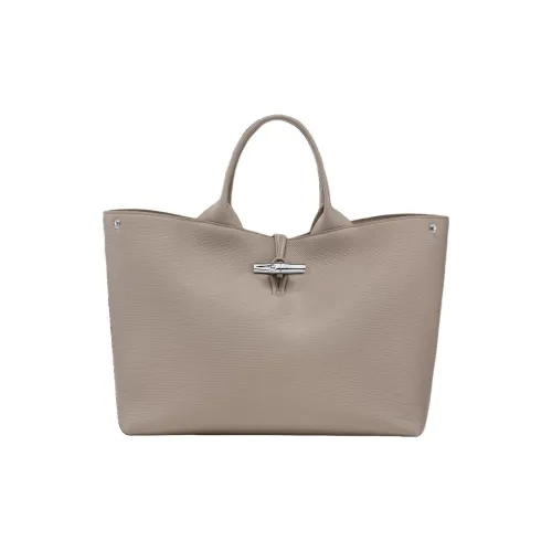 LONGCHAMP Le Roseau Коровья кожа Тоут Сумка Сумка для покупок Сумка Большая Женская Грязно-коричневый