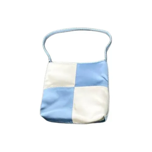 Домашний OF Hai Шелк Тоут Сумка Сумка для покупок Сумка Женская Светло-синяя и Белая