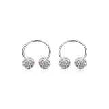 Кристальные серьги-гвоздики, 1 пара