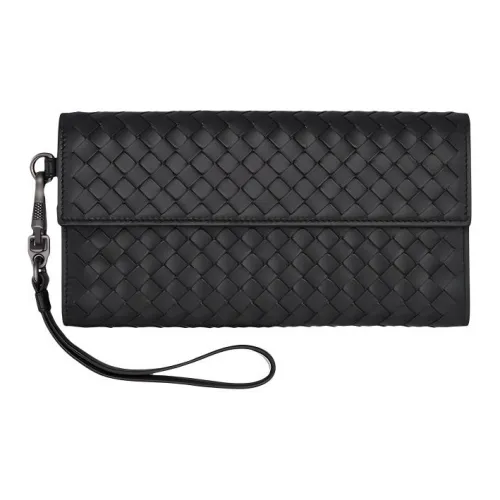 Bottega Veneta Sheepskin Long Wallet Women's Black