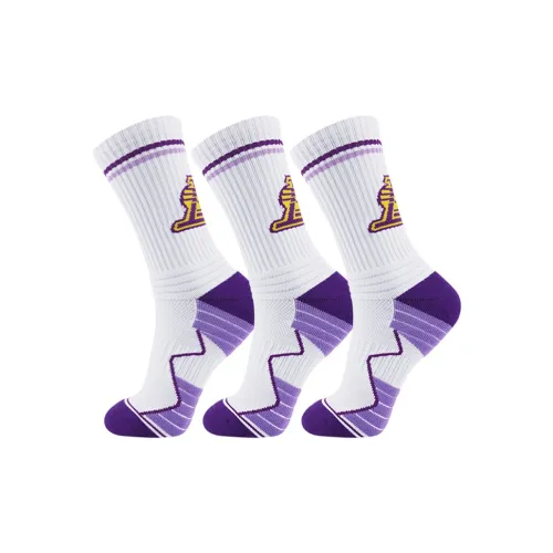 NBA Los Angeles Lakers Chicago Bulls Носки до колена Мужские упаковка из 3 пар