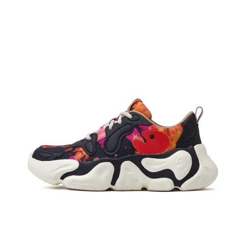 U.IN Разрисованная Путешественная Обувь Низкие Кеды с Толстой Подошвой Унисекс