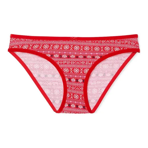 Victoria's Secret Розовый Хлопок Бархат Комбинированный Бикини Panty BVFVT Нижнее белье Женские 1 упаковка Красный