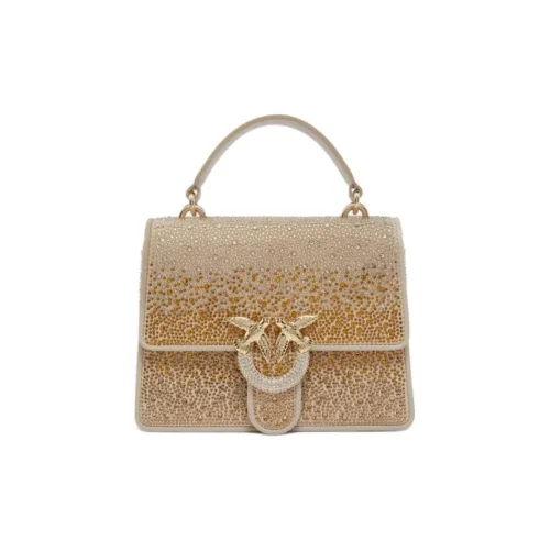PINKO Love Bag Сумка через плечо из коровьей кожи мини-сумка для женщин золотого цвета