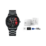 Чисто черный, красный, карта, зажим, стальной браслет, вращающийся, ночной свет