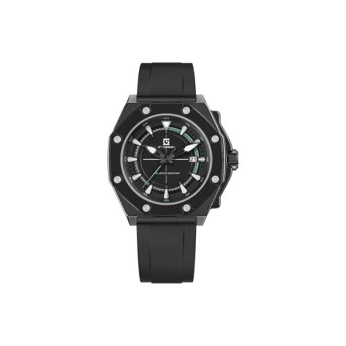 GT DESIGN Кварцевый механизм силиконовый ремешок мужские часы черный циферблат