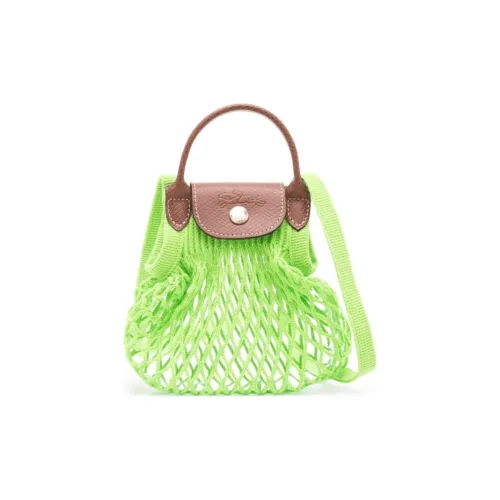 LONGCHAMP Le Pliage Filet Хлопок Сумка через плечо Сумка Мини Женская Неоново-зеленый