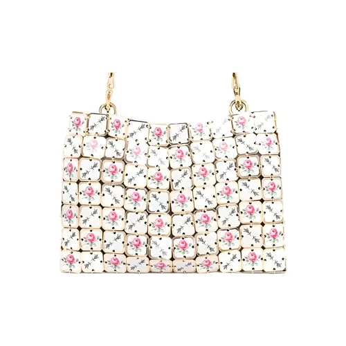 Paco Rabanne Металлическая Сумка через плечо Женская Розовая Белая Многоцветная