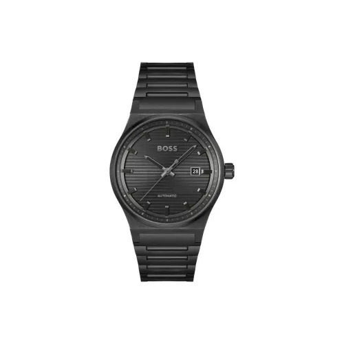 Hugo Boss Мужские часы Кварцевый механизм Ремешок из нержавеющей стали 41 мм Черный циферблат