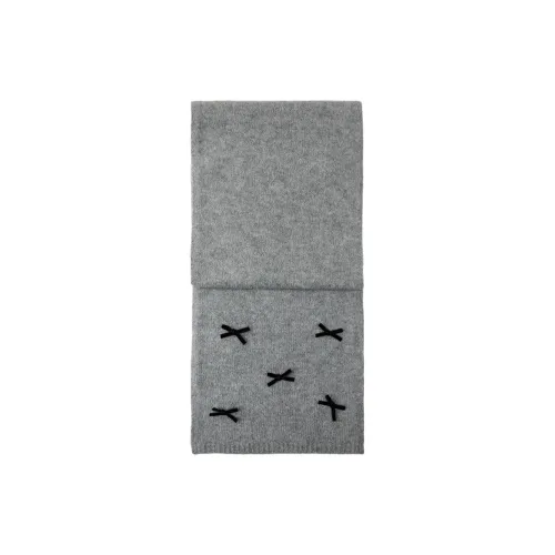 ZARA Шерсть Альпака Бархат Акрил Полиамид Полиэстер Эластан Вязаные шарфы Женские Серый