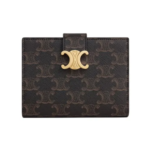 CELINE VictoireTriomphe Холст Кошелек Женский Коричневый