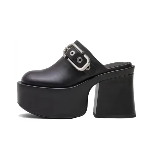 MARC JACOBS Натуральная кожа Домашние тапочки Женские Черные