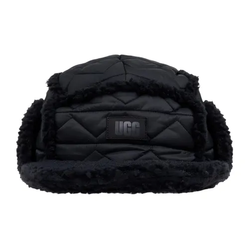 UGG Переработанный нейлон Полиэстер Шапка-ушанка Мужская Черная