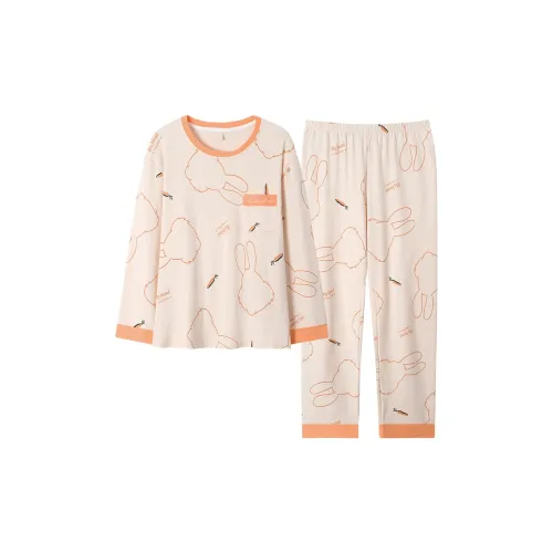 LEZIYUN Пижамный комплект женский оранжевый