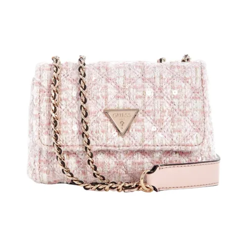 GUESS Сумка через плечо среднего размера из ткани и искусственной кожи женская розовая
