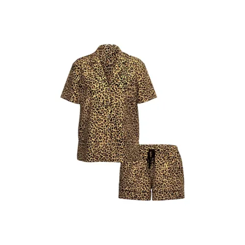 Victoria's Secret Satin Short Pajama Set Pink ICONIC S Pajama Set Women's Leopard Print