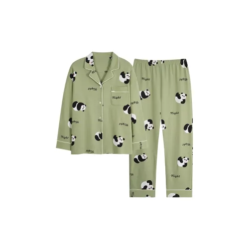 LEZIYUN Пижамный комплект женский зеленый