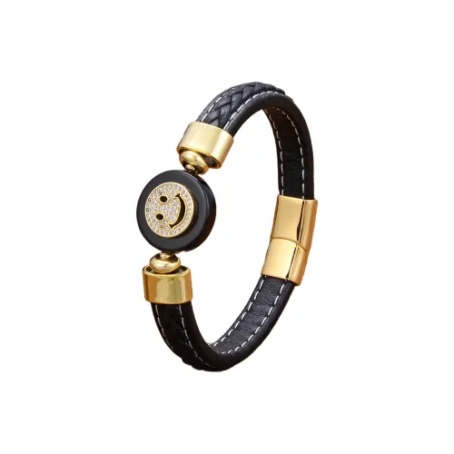 JIBAINANXI Медный инкрустированный циркон кожаный шнур браслеты унисекс