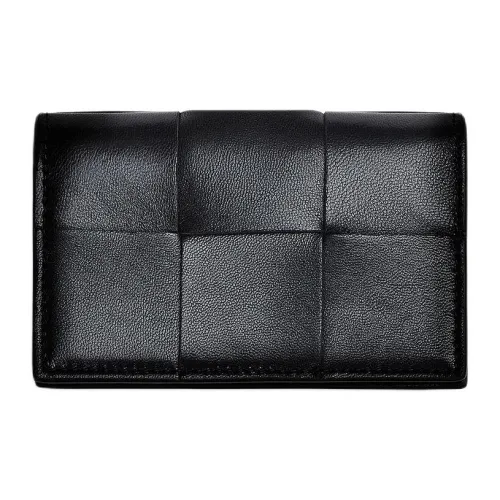 Bottega Veneta Intrecciato Sheepskin и коровья кожа Мужской черный держатель для карт