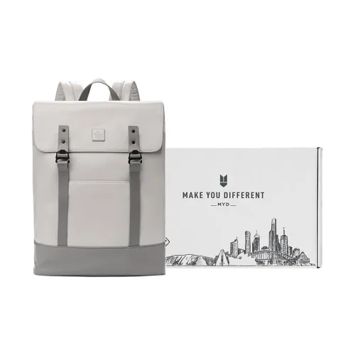 MYD ПУ (полиуретан) Рюкзак для мужчин Компьютерный дорожный рюкзак Средний Унисекс Кокосовая серая