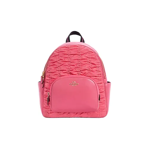 COACH Court Nylon с кожаными вставками большой рюкзак женский розовый