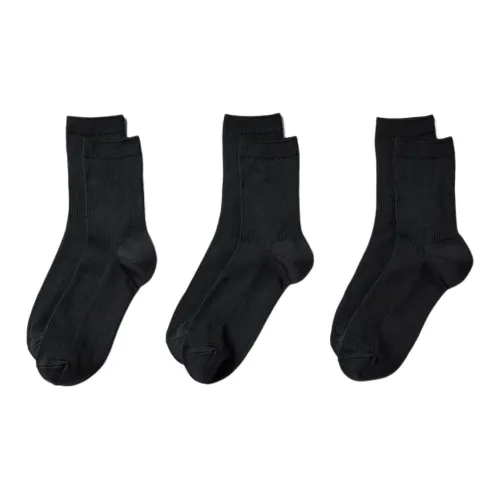 UNIQLO Носки Crew Женские упаковка из 3 пар черные