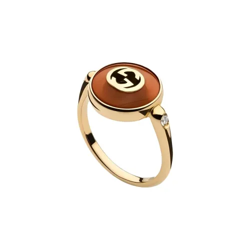 Gucci Красный Агат Кольца Женские Желтые