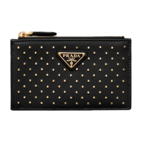 PRADA Кожа Держатель для карт Женские Черный
