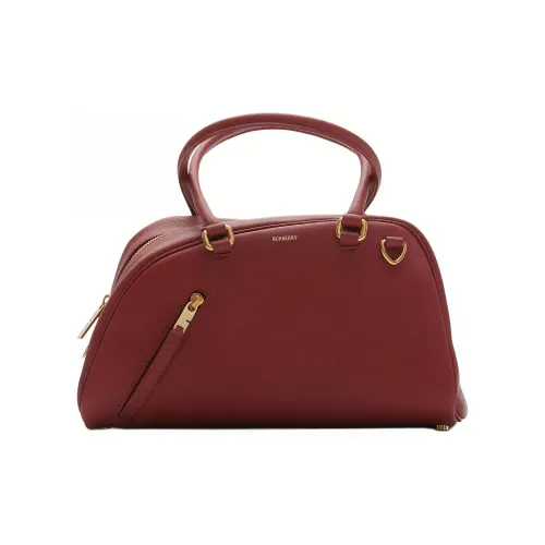 Burberry Shield Коровья кожа Bowling Bag Сумка через плечо Сумка Маленькая Женская Ржаво-красная