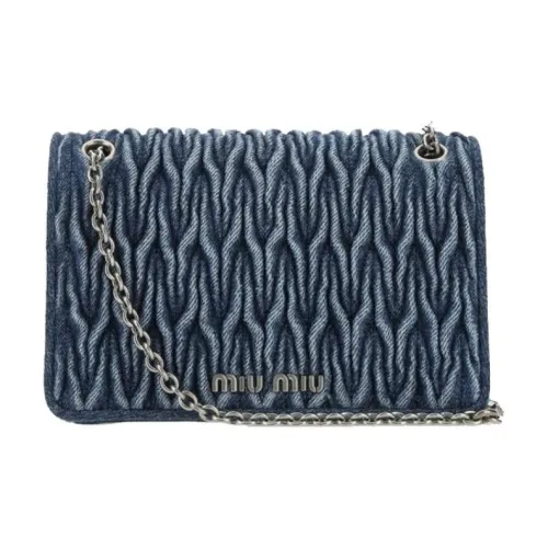 MIU MIU Denim Crossbody Bag Shoulder Bag Women's Light Blue MIU MIU Деним Сумка через плечо Сумка на плечо Женская Светло-синяя