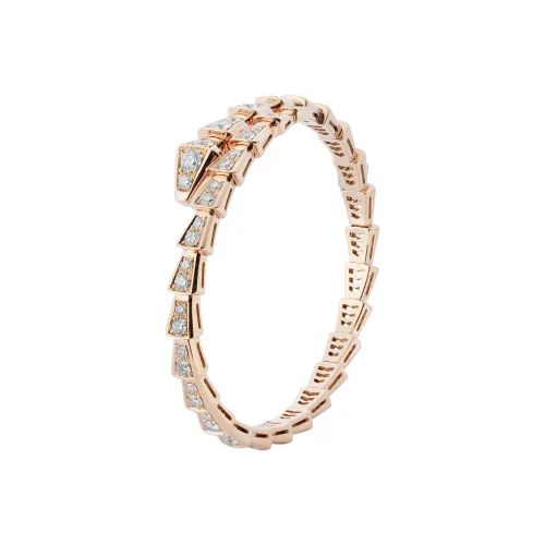 BVLGARI Serpenti Viper Браслет Браслет Serpenti Viper В Один Виток, Розовое Золото 18 Карат, Сплошное Бриллиантовое Паве