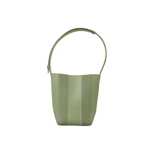 THE YELLOW SHOP Коровья кожа Полосатый Ведрообразная Сумка Сумка через плечо Сумка на плечо Средний Женская Чай Break Зеленый