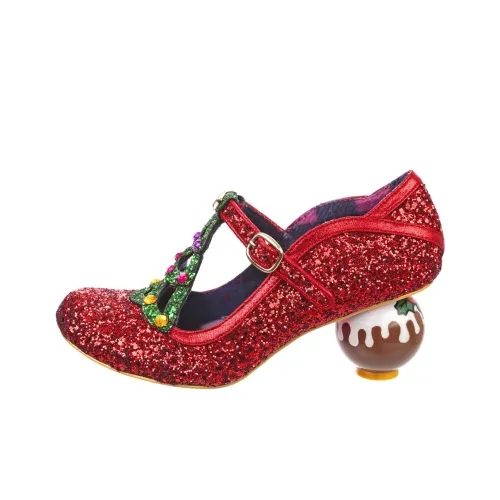 IRREGULAR CHOICE Праздничный Пудинговый Нестандартный каблук Туфли Мэри Джейн 6 см Женские Красный