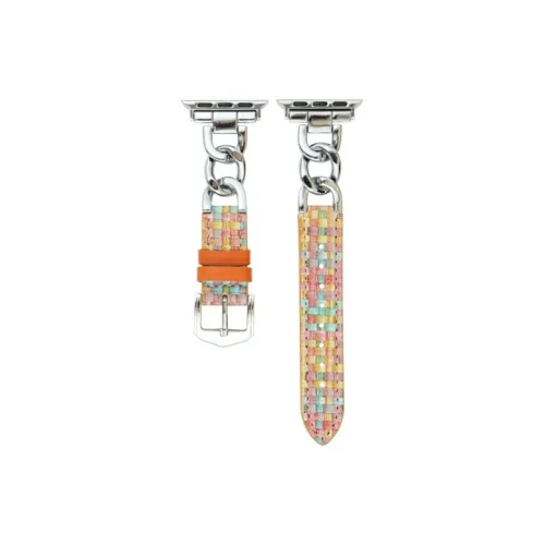 CHRROTA Совместимость S10 Apple Watch iWatch 10 98765 SE Новый Одиночный Металл Пэчворк Кожаный ремешок Ремешки для часов