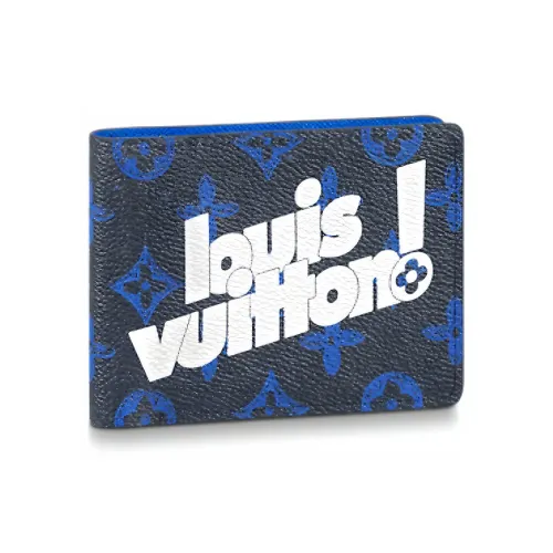 LOUIS VUITTON Multiple Canvas Держатель для карт кошелек Мужской Синий