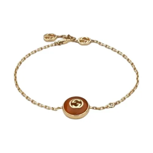 GUCCI 18К золото Красный агат Браслеты унисекс Золото