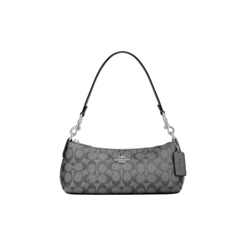 COACH Charlotte Покрытый холст Сумка через плечо Средняя Женская Серебряный и Бронза Многоцветный