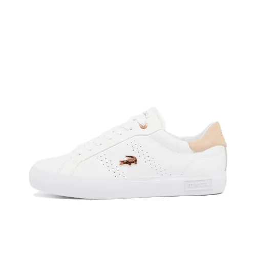 LACOSTE Collaboration Powercourt 2,0 Low Топ Скейтборд Кроссовки Женские Белые Розовые